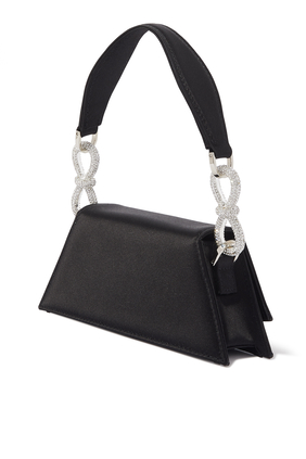 Samantha Double-Bow Satin Mini Handbag